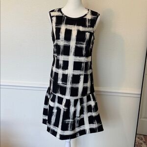 Pink Tartan Monochrome Sleeveless Patterned Dress